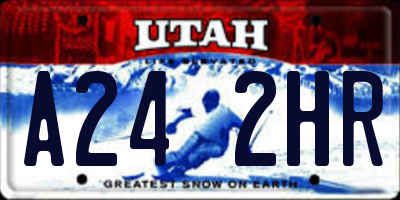 UT license plate A242HR