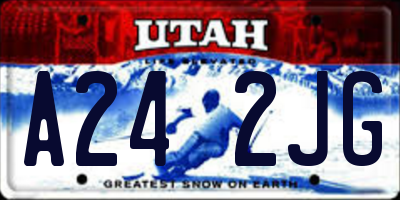 UT license plate A242JG