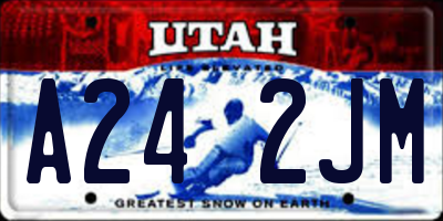 UT license plate A242JM