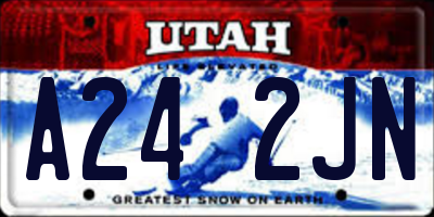UT license plate A242JN
