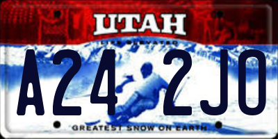 UT license plate A242JO