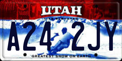 UT license plate A242JY