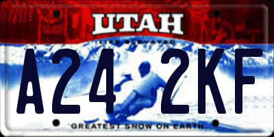 UT license plate A242KF