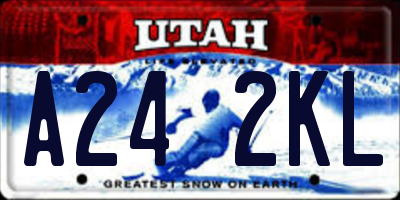 UT license plate A242KL