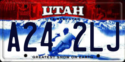UT license plate A242LJ