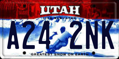 UT license plate A242NK