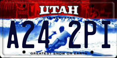 UT license plate A242PI
