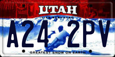 UT license plate A242PV