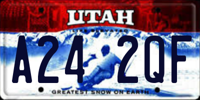 UT license plate A242QF