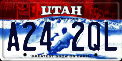 UT license plate A242QL