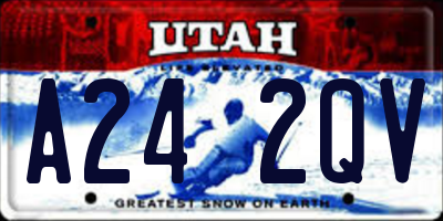 UT license plate A242QV