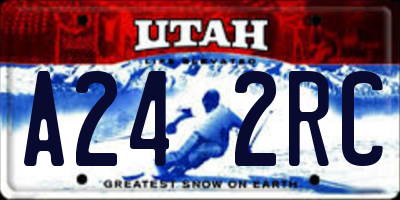 UT license plate A242RC