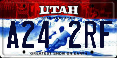 UT license plate A242RF