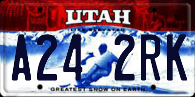 UT license plate A242RK