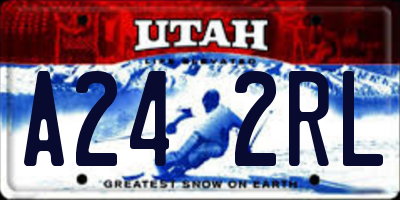 UT license plate A242RL