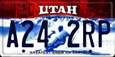 UT license plate A242RP