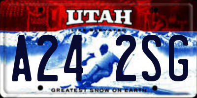 UT license plate A242SG