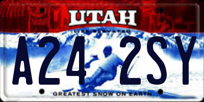 UT license plate A242SY