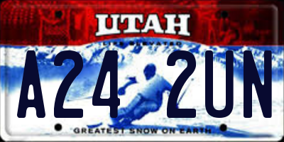 UT license plate A242UN