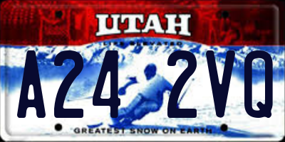 UT license plate A242VQ