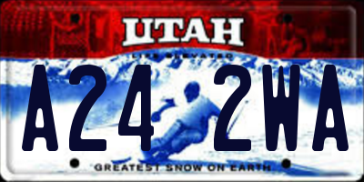 UT license plate A242WA