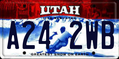 UT license plate A242WB