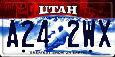 UT license plate A242WX