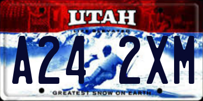 UT license plate A242XM