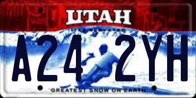 UT license plate A242YH
