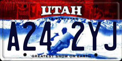 UT license plate A242YJ