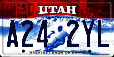 UT license plate A242YL