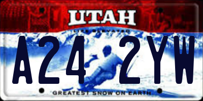 UT license plate A242YW