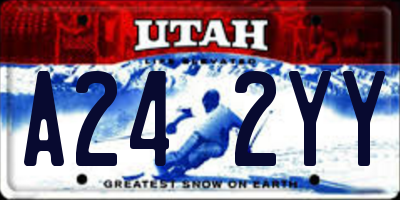 UT license plate A242YY