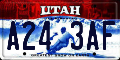 UT license plate A243AF