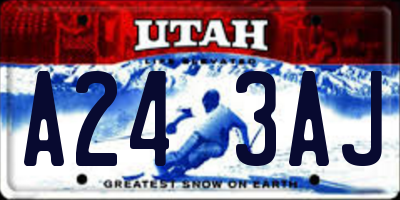 UT license plate A243AJ