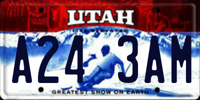 UT license plate A243AM