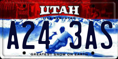 UT license plate A243AS