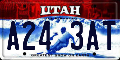 UT license plate A243AT