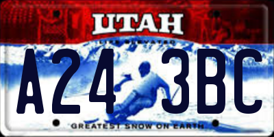 UT license plate A243BC