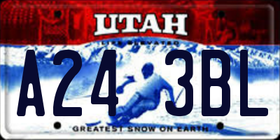 UT license plate A243BL