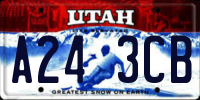 UT license plate A243CB