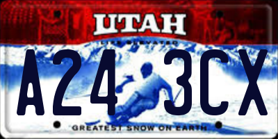 UT license plate A243CX