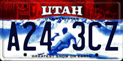 UT license plate A243CZ