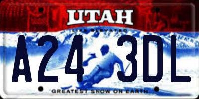 UT license plate A243DL