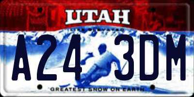 UT license plate A243DM