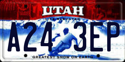 UT license plate A243EP