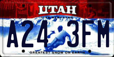 UT license plate A243FM