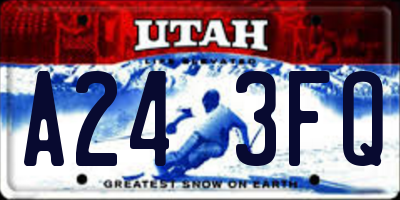 UT license plate A243FQ