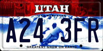 UT license plate A243FR