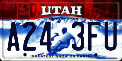 UT license plate A243FU
